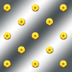 3D, Silver background with gold colored soccer-balls.
