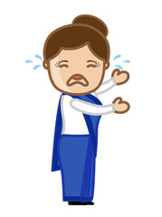 Crying Cartoon Woman Character