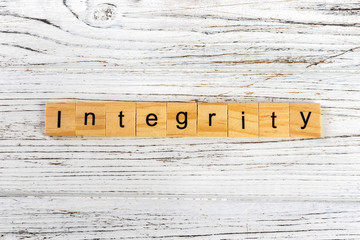Integrit word made with wooden blocks concept