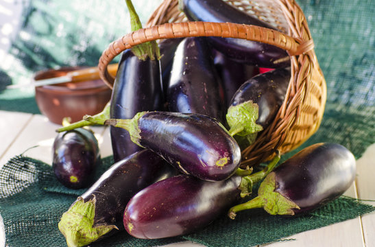 eggplants in a basket