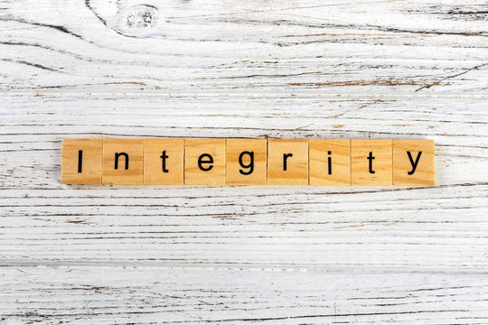 Integrit word made with wooden blocks concept