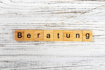 beratung word made with wooden blocks concept