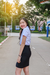 young student girl in uniform ,concept back to school