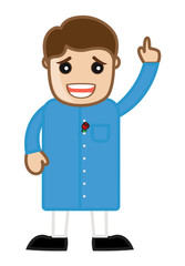 Cartoon Minister Giving Speech in Independence Day