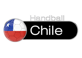 Handball mit Chile Flagge, Version 3, 3D-Rendering