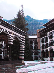 Rila monastery in winter. Bulgaria