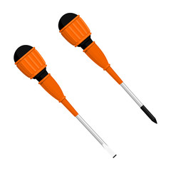 Isolated screw driver on transparent background
