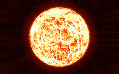 ball explode from its core isolated on black background