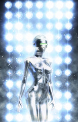Fototapeta na wymiar android female robot