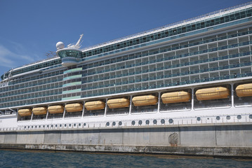 Ibiza, Balearic Islands, Spain - August 31, 2015: Royal Caribbean Cruise, Independence of the Seas in Eivissa harbor