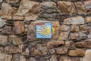 Wegzeichen am Jakobsweg in Spanien - Camino Primitivo