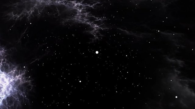Space flight through nebula, animation