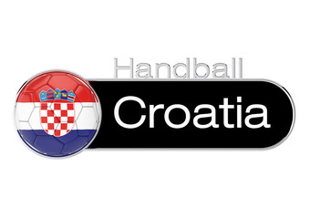 Handball mit Kroation Flagge, Version 3, 3D-Rendering