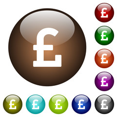 Fototapeta premium Pound sign color glass buttons