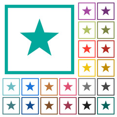 Favorite flat color icons with quadrant frames