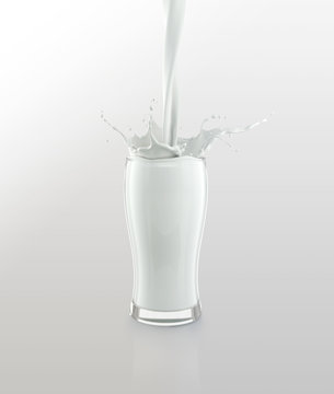 Fresh Milk Splash in the glass