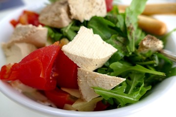 fresh raw vegetable salad as a healthy snack