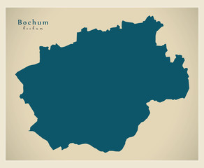 Modern Map - Bochum city of Germany DE