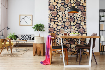 Scandinavian apartment with winter design