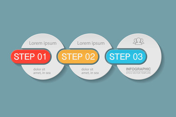 Vector infographic template for diagram, graph, presentation, chart, business concept with 3 options.