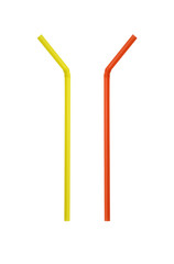 Two drinking straw isolated on white background.