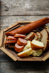 Fototapeta premium sandwiches with sausage