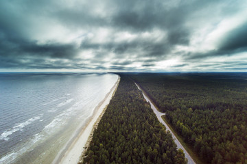 Shore of Riga gulf, Baltic sea, Latvia.