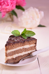 Slice of delicious cake
