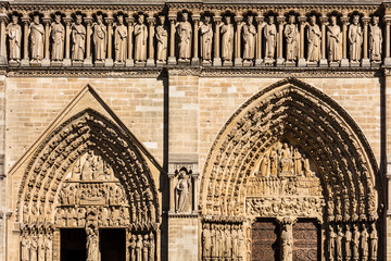 Notre Dame de Paris Cathedral: Architectural details. Paris, France