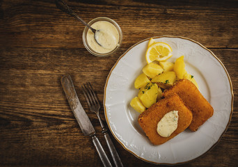 fried cheese with potato