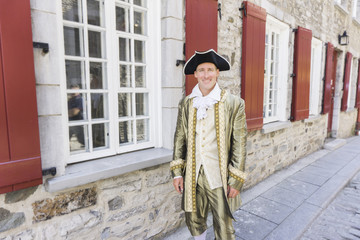 man dressed as a courtier or prince in the Quebec city