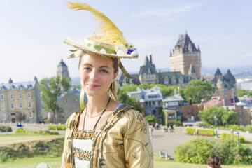New France costume style outside portrait