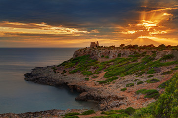 Tramonto su Torre Uluzzo - Porto selvaggio - Salento