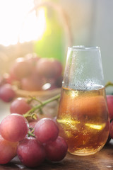 Fresh grape wine in glass