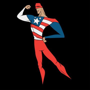 Super Hero, USA Abstract Flag (Vector Art)