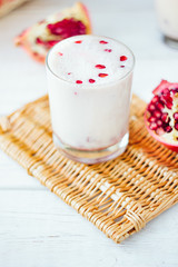 Indian dessert - lassi with pomegranate