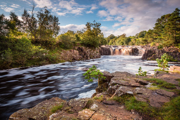 River Tees and Low Force Waterfall / The River Tees cascades over the Whin Sill at Low Force...