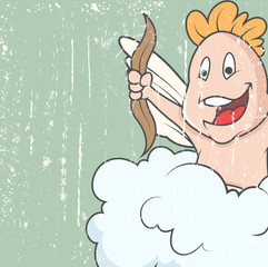 Laughing Cupid Character - Vintage Valentine Graphic