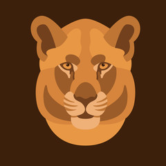 lion face head  vector illustration style flat
