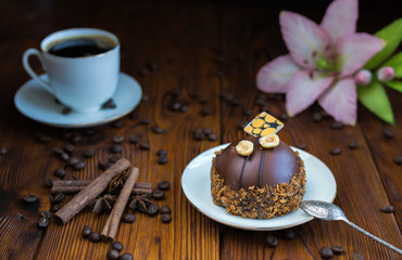 Chokolate cake with decorations