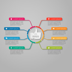 Vector infographic template for diagram, graph, presentation, chart, business concept with 8 options.