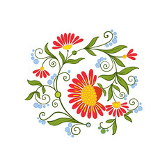 Naklejka premium Colored vintage flowers bouquet or pattern 