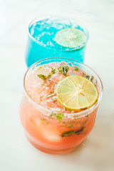 Iced drinking cocktails glass