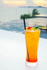 Ice drinking cocktails glass