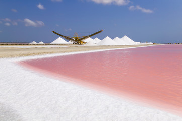 salt evaporation ponds in Bonaire, ABC-Islands