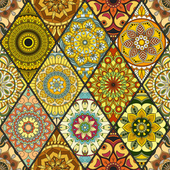 Seamless pattern. Vintage decorative elements. Hand drawn background. Islam, Arabic, Indian, ottoman motifs. Perfect for printing on fabric or paper.