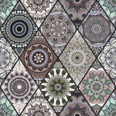 Seamless pattern. Vintage decorative elements. Hand drawn background. Islam, Arabic, Indian, ottoman motifs. Perfect for printing on fabric or paper.