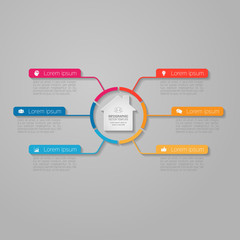 Vector infographic template for diagram, graph, presentation, chart, business concept with 6 options.