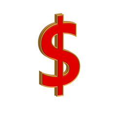 A red and orange 3d dollar sign.