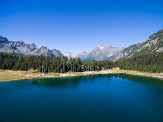 Naklejka na ściany i meble Alpine lake in Valtellina, lago Palù in Valmalenco